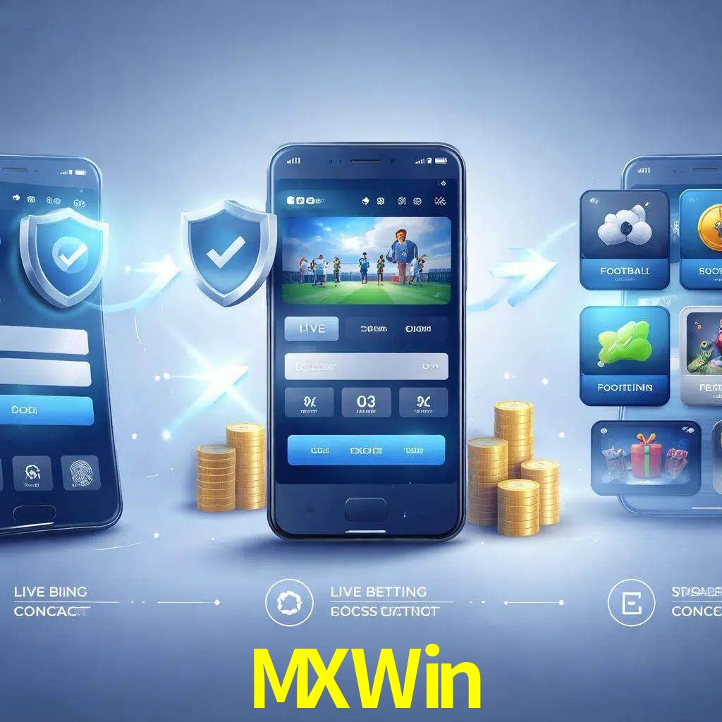 Pasos de acceso a la app MXWin en pantalla de teléfono móvil